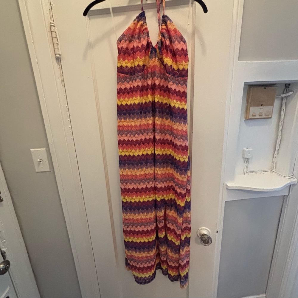 Wild Fable Multicolored Crochet Woman’s Sleeveless Slip Maxi